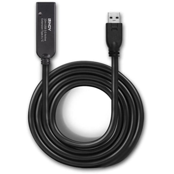USB 3.0 förlängningskabel - LINDY - 10m - Typ A till C - PVC med låg toxicitet - Förgyllt