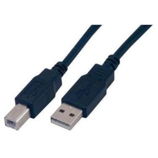MCL USB 2.0 kabel typ A/B Hane - 2 m - Svart
