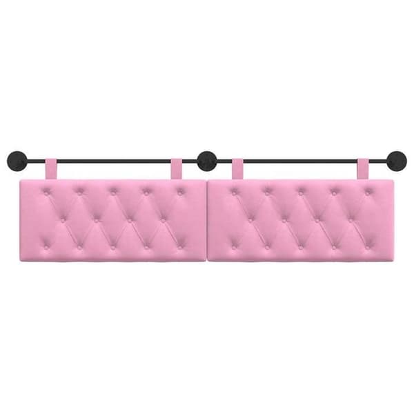 vidaXL Väggmonterad Sänggavel Rosa Tyg 42032190