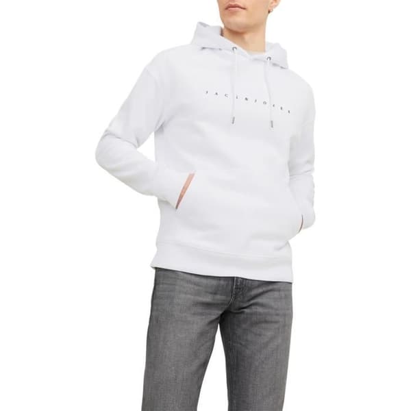 Sweatshirt - JACK & JONES - Rak huvakrage - Vit Vit S