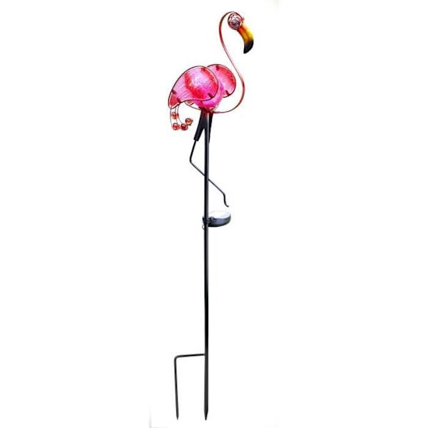 Rosa solenergi lysande metall flamingo att sticka Stål