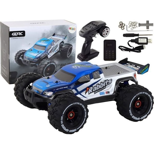 Leantoys - 16338 - Kaniner RC Terrängbil fyrhjulsdriven Blå 2,4 G