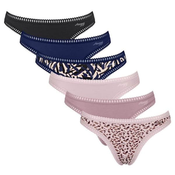 Sloggi String Dam - ,Förpackning med 6, sloggi GO Crush String C6P blå/rosa S