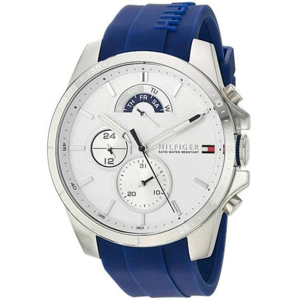 Klocka - Tommy Hilfiger - 1791349 - Kvarts - Rostfritt stål - 46 mm - Blå Silver, Blå