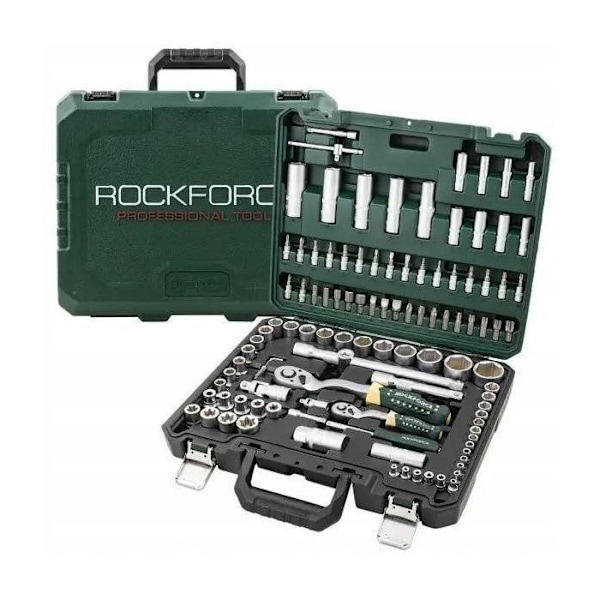 Coffret med verktyg Rockforce Verktygsset 108 delar 1/4 1/2 Xi-on Cr-V (6-kant) (4-32 mm)