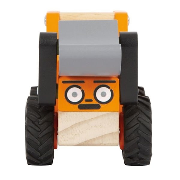 Träleksak - Small foot company - Orange grävmaskin - 100% FSC - Gummihjul - För spädbarn 12 månader+ Orange