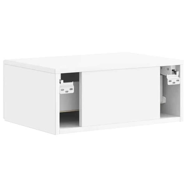 vidaXL Väggmonterad sängbord Vit glansig 49 x 34,5 x 20 cm 898623