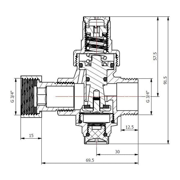 Tryckregulator med vridbar mutter 3/4 - GARIS - S01-REDP-E20-B