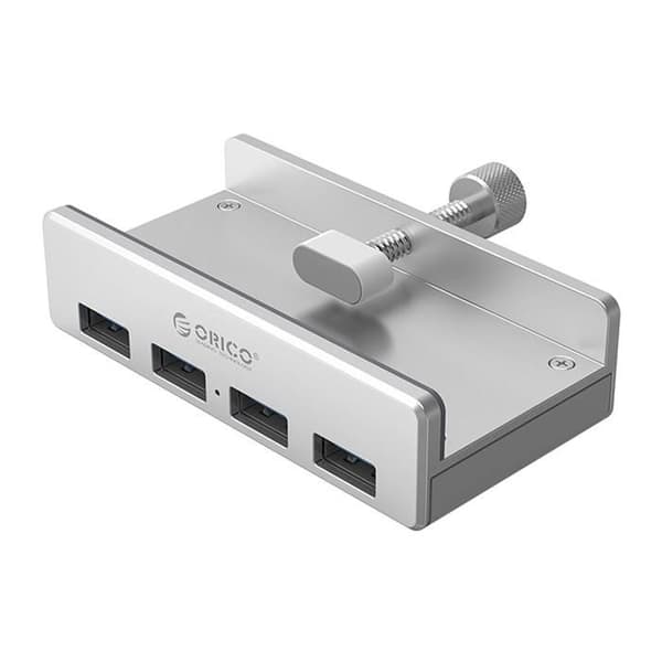 USB-hubb - ORICO - MH4PU - 4 Portar USB-A 3.0 - Klämfäste - Silverdesign