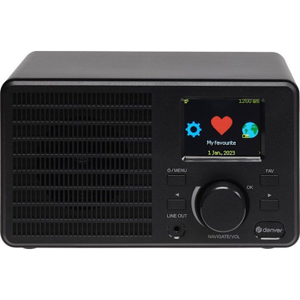 Radio Internet - Denver - IR122 - Bluetooth - TFT-skärm 2,4'' - Dubbel väckarklocka Svart