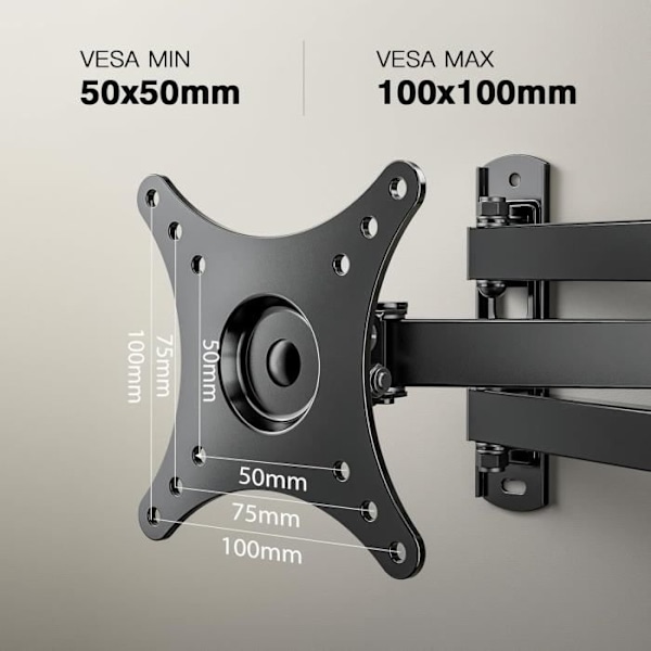 Support Mural TV - PERLEGEAR - PGSF1-E - 10 till 32 Tum - Stål - Lutning +5°/-15°