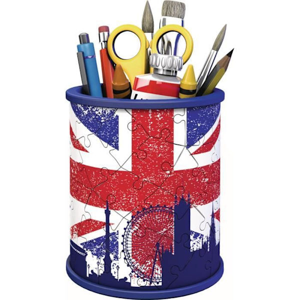 Union Jack Ravensburger 3D Puzzle Pencil Pot - Barn - 54 bitar - Limfri - från 6 år och uppåt