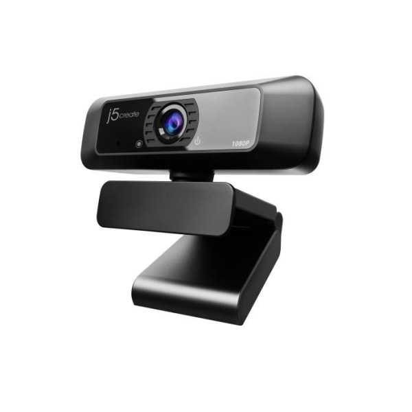 j5create JVCU100 HD USB-webbkamera med 360 rotation, 1080p videoinspelningsupplösning, svart