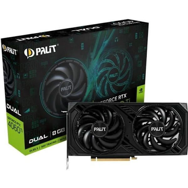 PALIT - Grafikkort - Nvidia GeForce RTX 4060 Ti Dual 8GB