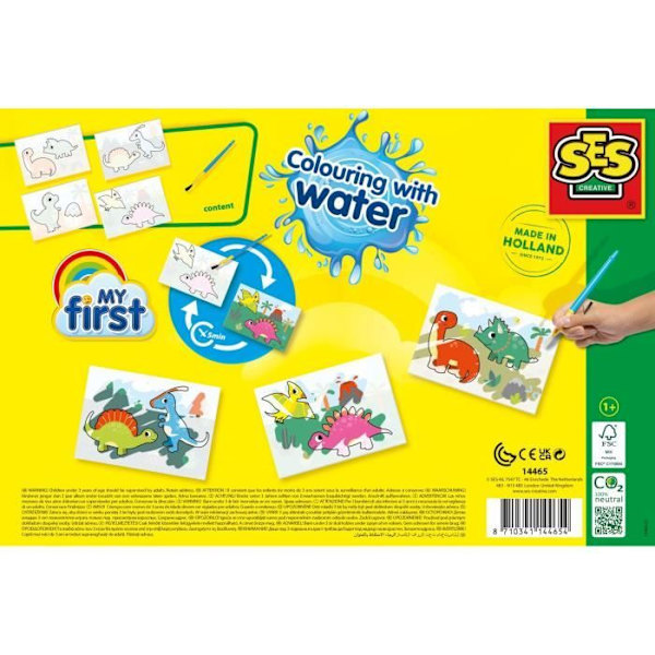 Pedagogiskt spel - Vattenfärg - Dinos - Blå - Från 12 månader - Blandat Blå