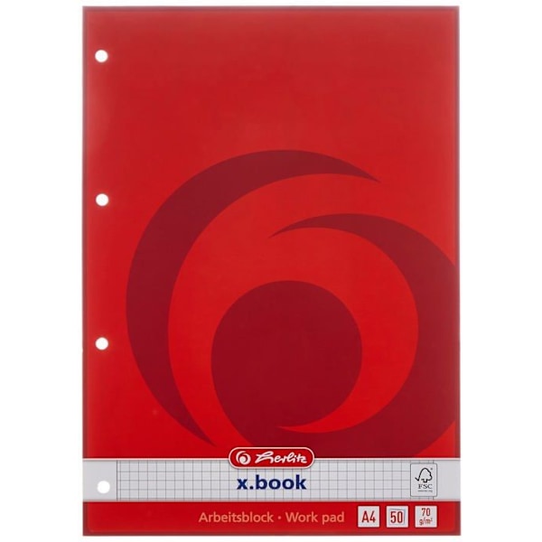 Anteckningsblock - Herlitz arkblock - 215434 - Kontorsblock Format A4/50 Quadrille Pack of 5 (Tyskland import)