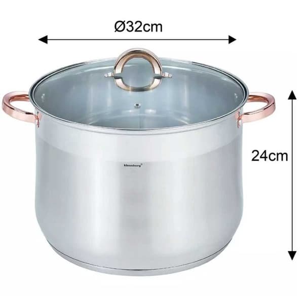 KLAUSBERG GRYTE GASTRO MED LOCK 32cm 18,7L KB-7797