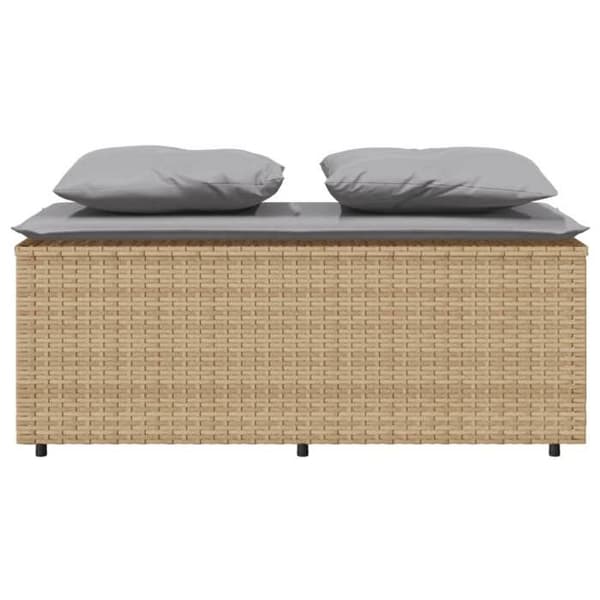 vidaXL Trädgårdsmatgrupp med kuddar 3 delar Beige polyrotting 4003905