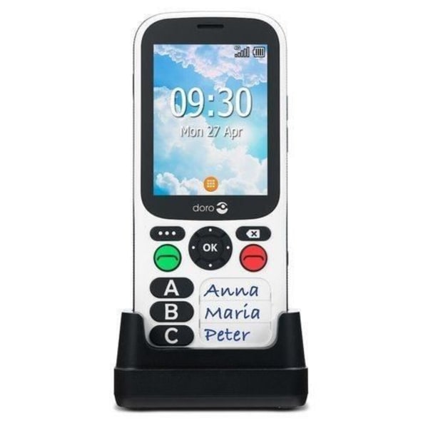 DORO 780X - Mobiltelefon - Dual SIM - 4G LTE - 4 GB - MicroSD-kortplats - 320 x 240 pixlar - RAM 512 MB