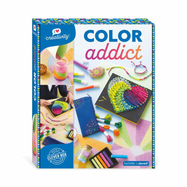 JANOD - I Love Creativity - Multi-aktivitet 8 Color Addict Creations - Children's Creative Leisure Kit - Från 8 år
