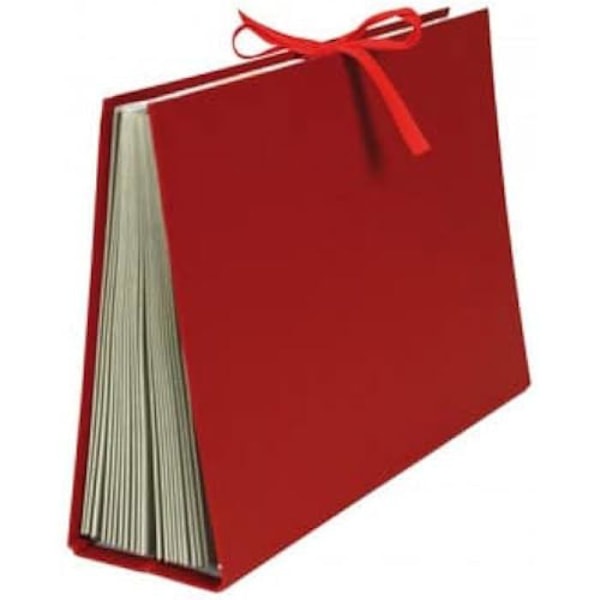 Klippbok med fickor - LIDERPAPEL - fU01 - A4-format - 3 flikar i kartong - Färg Röd Röd