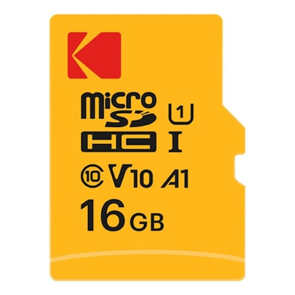 KODAK Class10 U1 microSDHC-minneskort - 16 GB - Gul - Upp till 85 MB/s
