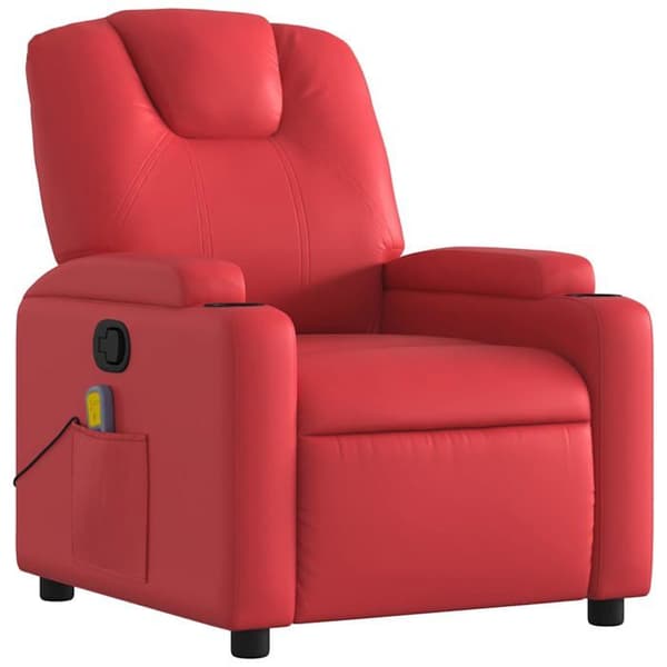 vidaXL Röd massagefåtölj i konstläder 372401