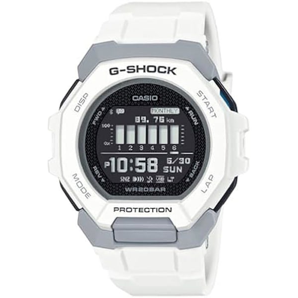 Klocka - CASIO - GBD-300-7ER - Bluetooth - Vattentät 20 barer - Digital vit svart