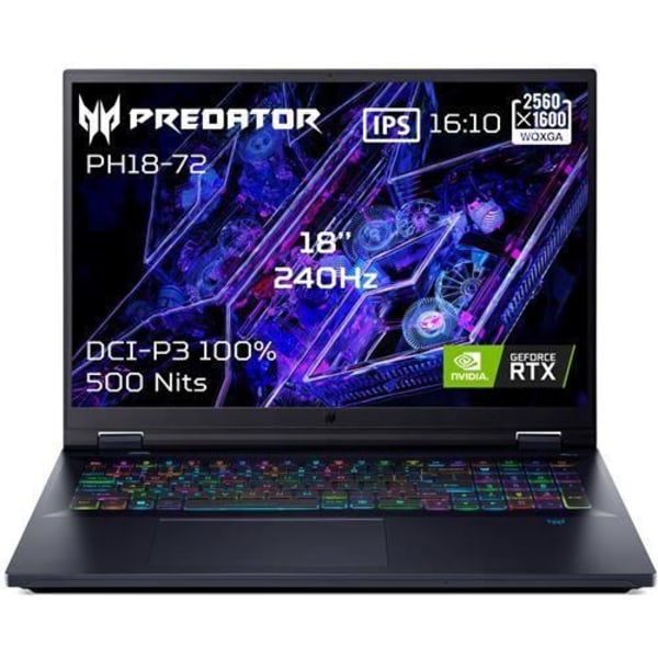 Acer Gaming Predator Helios 18 PH18-72-944J 18" WQXGA 240Hz Intel Core i9 14900HX 32GB DDR5 1TB SSD GeForce RTX 4080 Laptop Svart