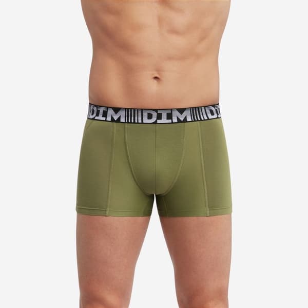 Set med 2 andningsbara boxers i bomull och lycra 3D Flex Air Grön M