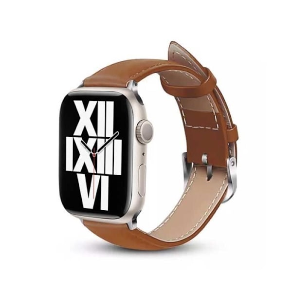 Crong Noble Band - Rem i äkta läder för Apple Watch 42/44/45 mm (Mokka) - 5904310702041