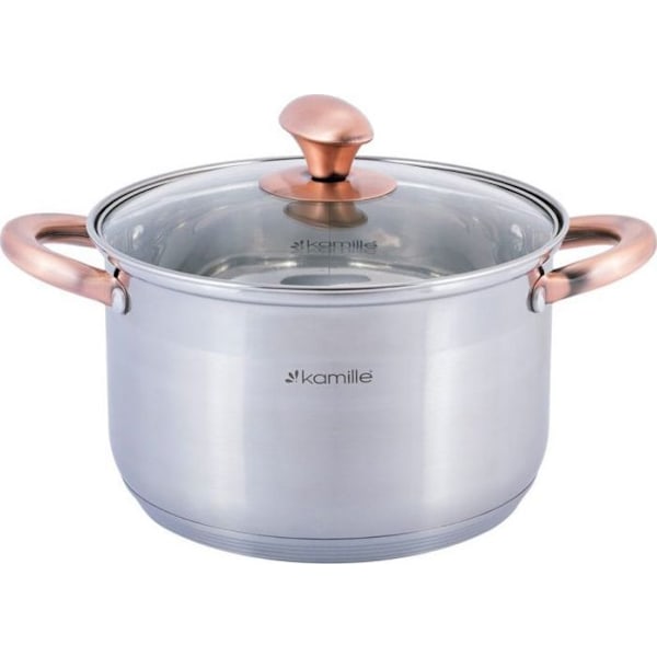 Faitout - marmite Kamille - 4933 - Elegant stålgrytan med lock 4,5L
