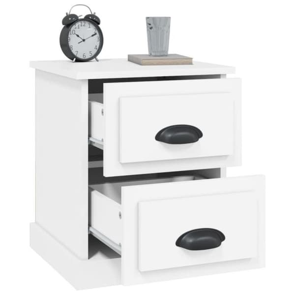 vidaXL Sängbord Vit 39x39x47,5 cm Konstruerat trä 816144 Vit