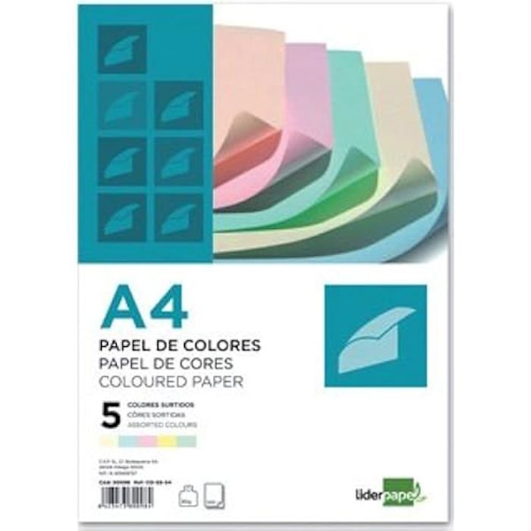 Pappersmultipurpose A4 - LIDERPAPEL - 80098 - 80g/m2 - Kräm - Paket med 500 ark Röd