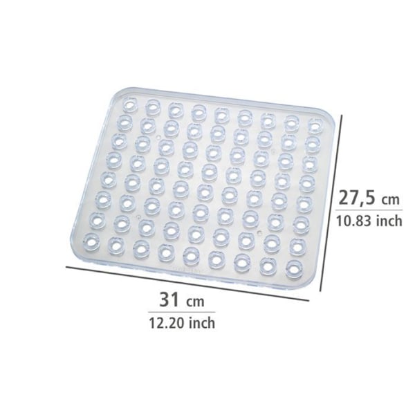 Diskbänksmatta - WENKO - Kristall - 31x27,5cm - Diskskydd - Transparent plast Transparent