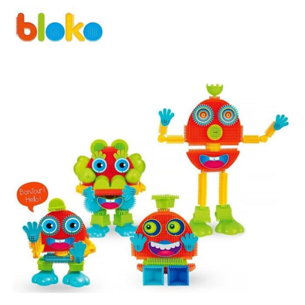 Mr Bloko Box - 50 Blokos med animerade ögon och munnar - 1st Age Construction Game - Leksak från 12 månader - BLOKO 503672 Mång