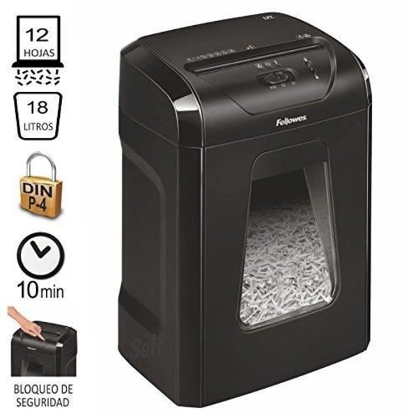 Fellowes 12C Black Shredder Particle Cut 4 x 40mm P4 för 12 ark - 7120101