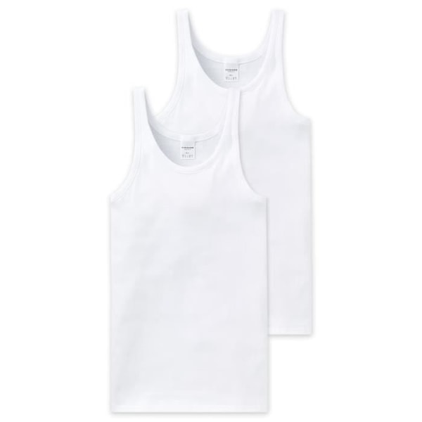 SCHIESSER T-shirt herr - vanlig, 2-pack Vit jag