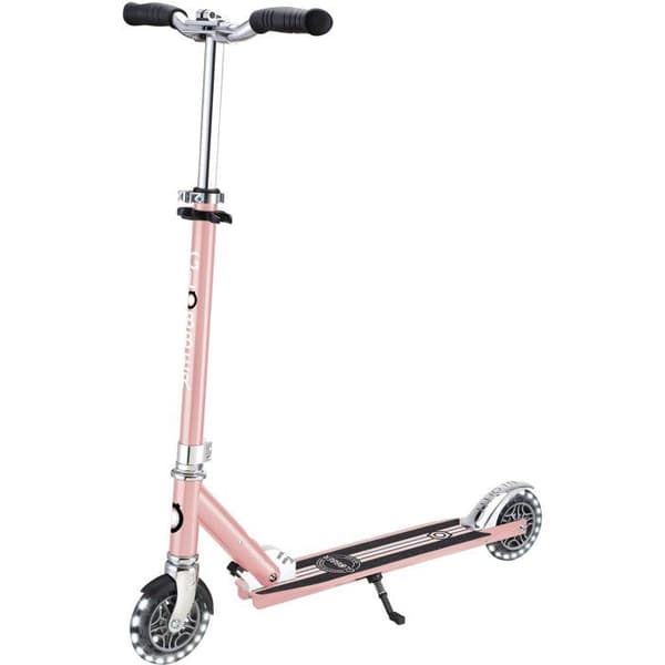 Tvåhjulig sparkcykel - GLOBBER - FLOW ELEMENT LIGHTS - Krom / Rosa ROSE CHROME