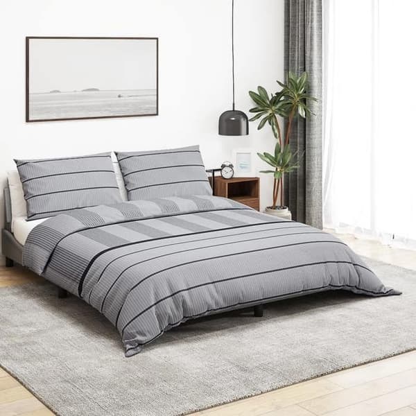 vidaXL Påslakanset Grå 200x200 cm Bomull 136441