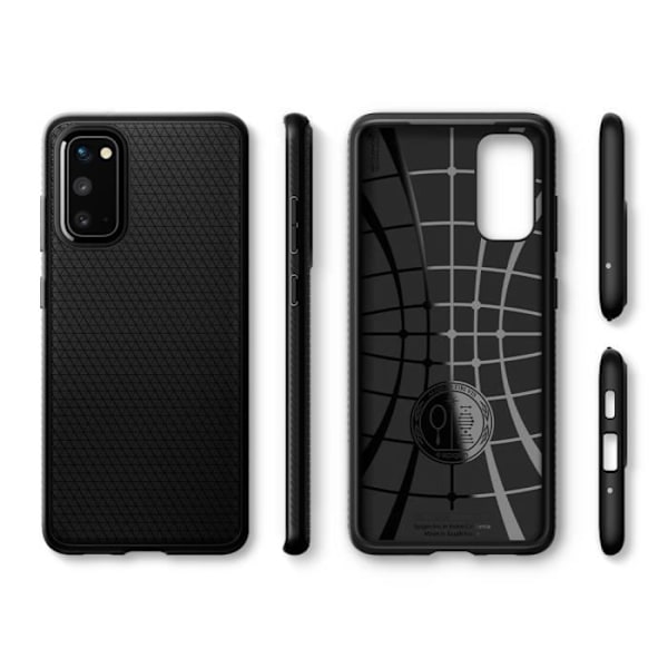 Fodral - Spigen - Galaxy S20 - Geometriskt mönster - Dubbelt skydd - Mjuk TPU Svart