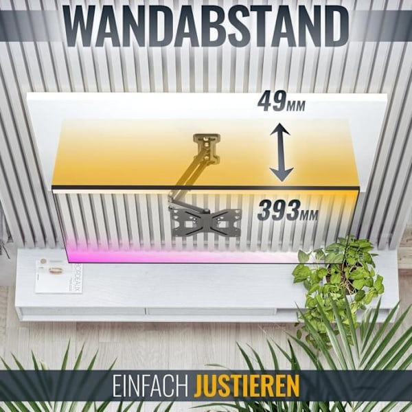 RICOO Väggstöd för TV Justerbart S3022 Neutralt 22-42 56-107cm