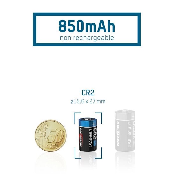 8x ANSMANN CR2 litiumbatteri 3V - högpresterande batteri (8 st)