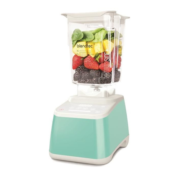 BLENDTEC Power Designer 625 klassisk mixer - Sea Foam Blue - 1500W - 6 hastigheter + Pulse - 4 program Blått havsskum