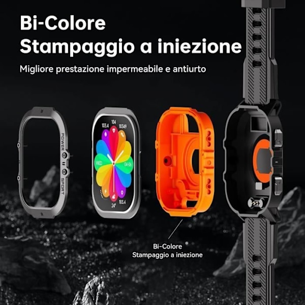 Smartwatch - OUKITEL - BT20 - AMOLED-skärm 1,96 - Bluetooth - Röstassistent
