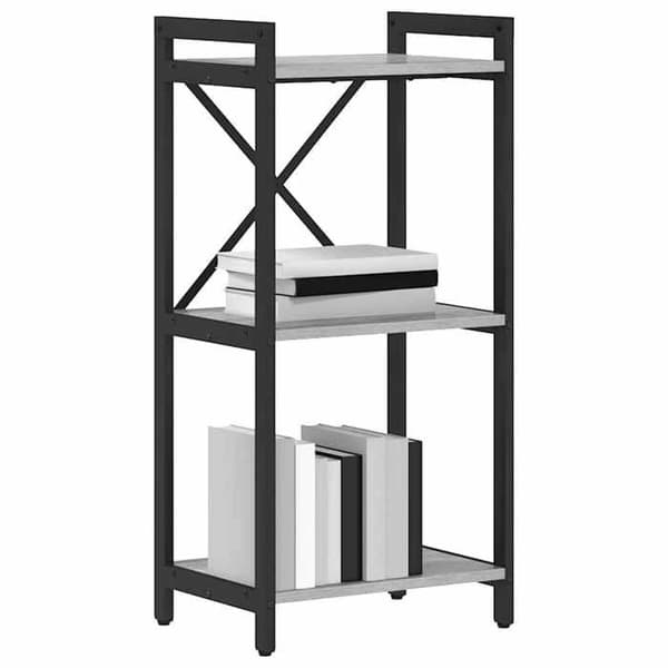 vidaXL Bokhylla Sonoma grå 40 x 30 x 83 cm Ingenjörsträ 868368 Grå