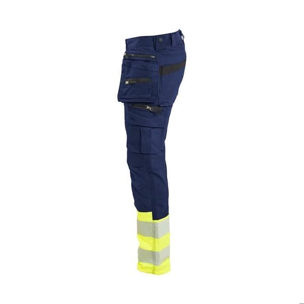 Blaklader stretch arbetsbyxor med hög synlighet marin/gul 40