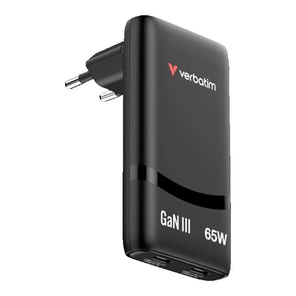 Verbatim USB-C Laddare Fold N Go 65W EU Vit