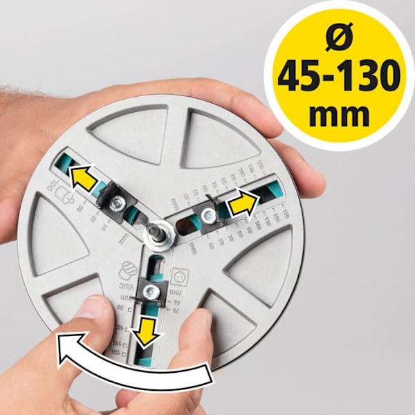 Justerbar hålsåg Ã¸ 45-130 - wolfcraft 5978000 Grå