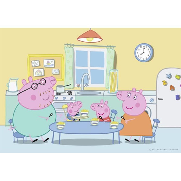 Peppa Pig pussel 2x12 bitar - Ravensburger - Set med barnpussel - Från 3 år Grön Rosa Lila